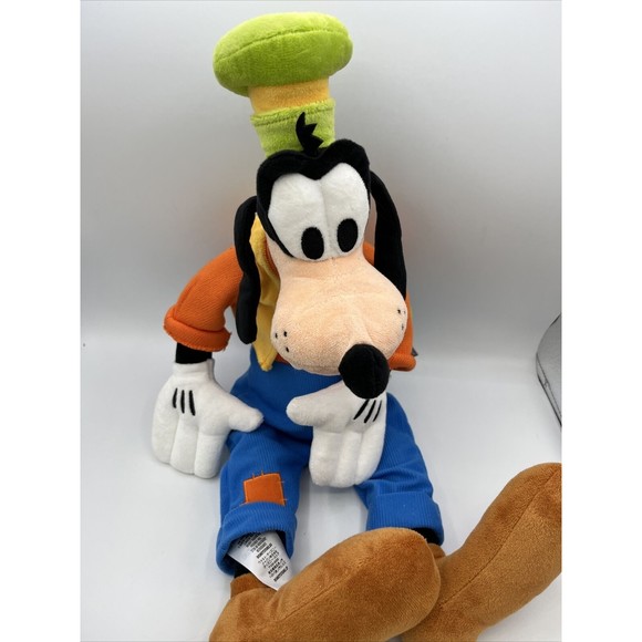 Disney Goofy Stuffed Plush 18" Toy Large Sitting Hat With Tag Clothes Blue Pants - Picture 2 of 6